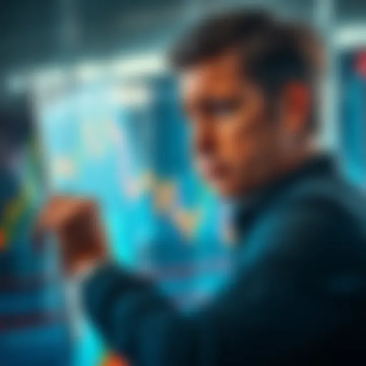 An investor looks worried while examining a stock chart showing flat prices despite recent news updates.