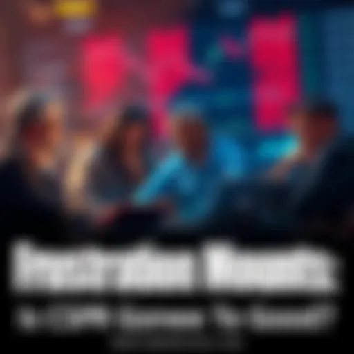 Group of investors expressing disappointment as they look at stagnant cryptocurrency charts on their laptops