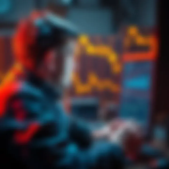 Frustrated miner looking at empty coins A disappointed individual staring at a computer screen filled with mining statistics and empty coin graphics, expressing frustration over a failed virtual currency project.
