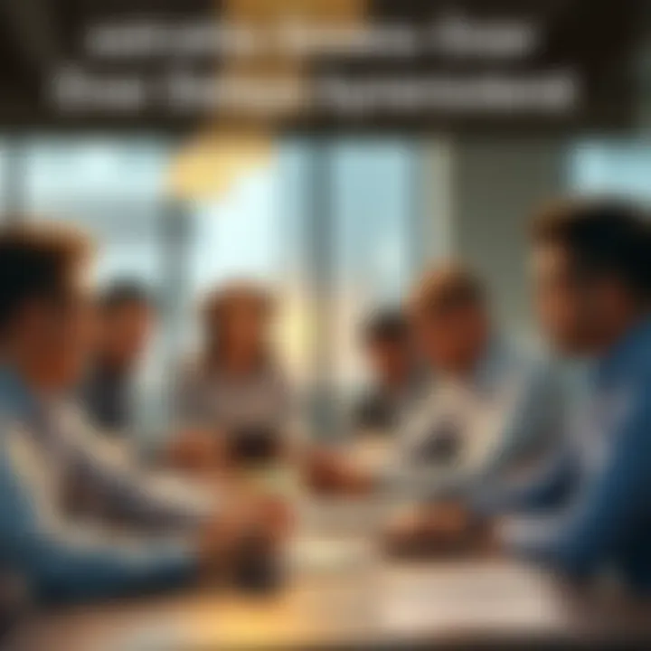 A group of people looking concerned and frustrated while discussing project delays around a table