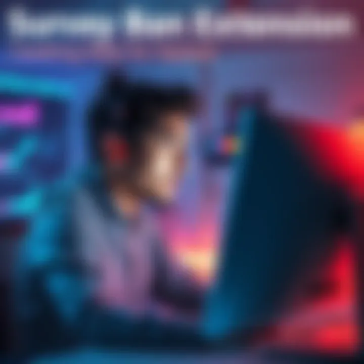 Individual showing frustration while sitting in front of a computer, dealing with a survey ban
