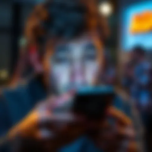 A person showing frustration while trying to close an ad on their phone, blocking access to rewards in an app.