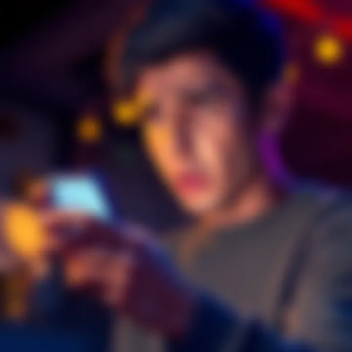 A person looks frustrated while trying to send a message on their smartphone, with a confused expression and screen showing an error message.