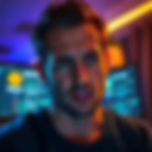 A person looking frustrated while stuck on a Bitcoin transaction screen, displaying an error message on their computer.