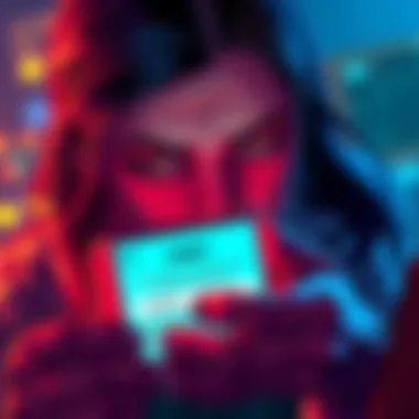 A frustrated person looking at their phone, showing a crypto wallet with USDC and a delayed transaction notice.