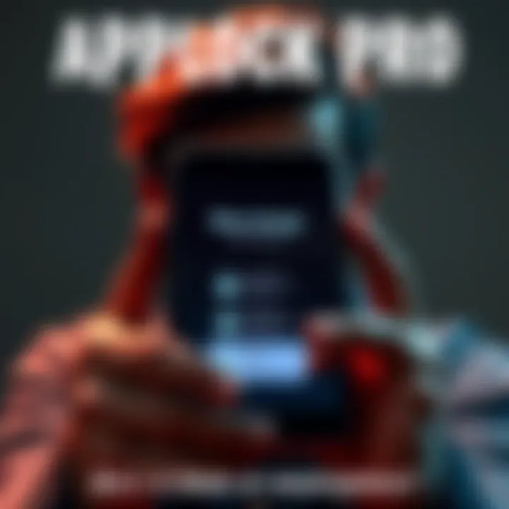 A stressed person holding a smartphone with multiple app lock prompts on the screen, showing frustration over constant unlock requests.