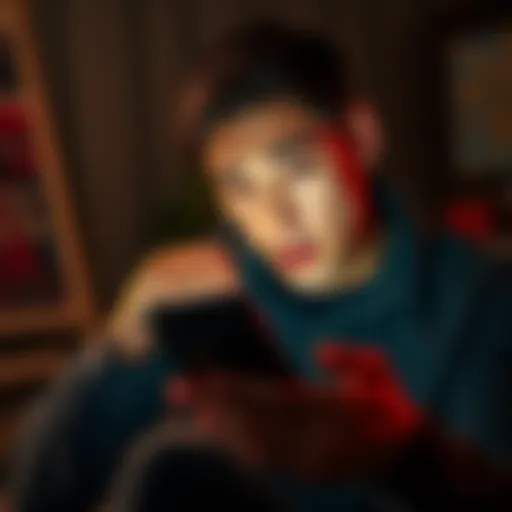 A concerned individual looking at their phone, expressing frustration about canceling a subscription, with a worried expression on their face.