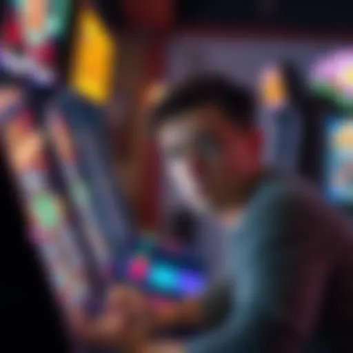 A person looks confused while playing an arcade game, showing concern over tracking issues with IdleOutPost offers.
