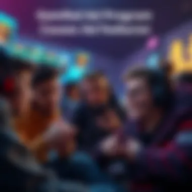Group of players expressing confusion and frustration over a digital ad program in a gaming setting