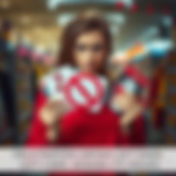 A Canadian shopper looks upset while holding gift cards that cannot be used online, symbolizing the frustration many people feel over gift card restrictions.