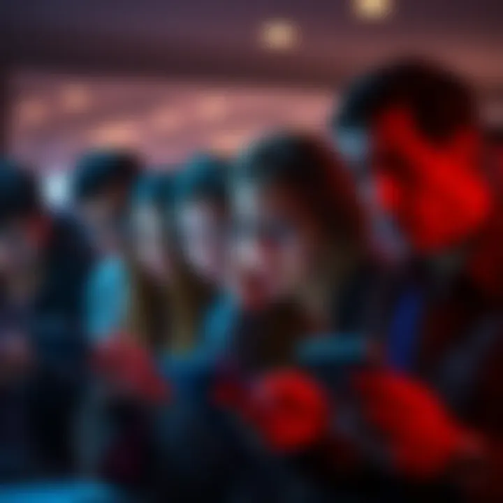 A group of people expressing frustration while looking at their devices regarding lost credits from Samplicio surveys.
