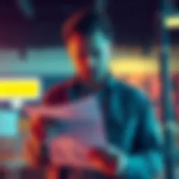 Frustrated user leaving Kraken A person looking frustrated while holding a document, symbolizing delays in receiving tax forms from Kraken.