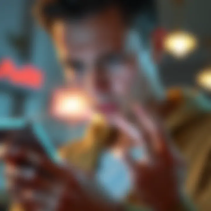 A person looking disappointed while checking their phone for updates about USDC deposit on Revolut, showing a sense of frustration