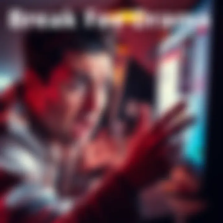 A person looking at a computer screen with a shocked expression while viewing break fees for downgrading their subscription plan