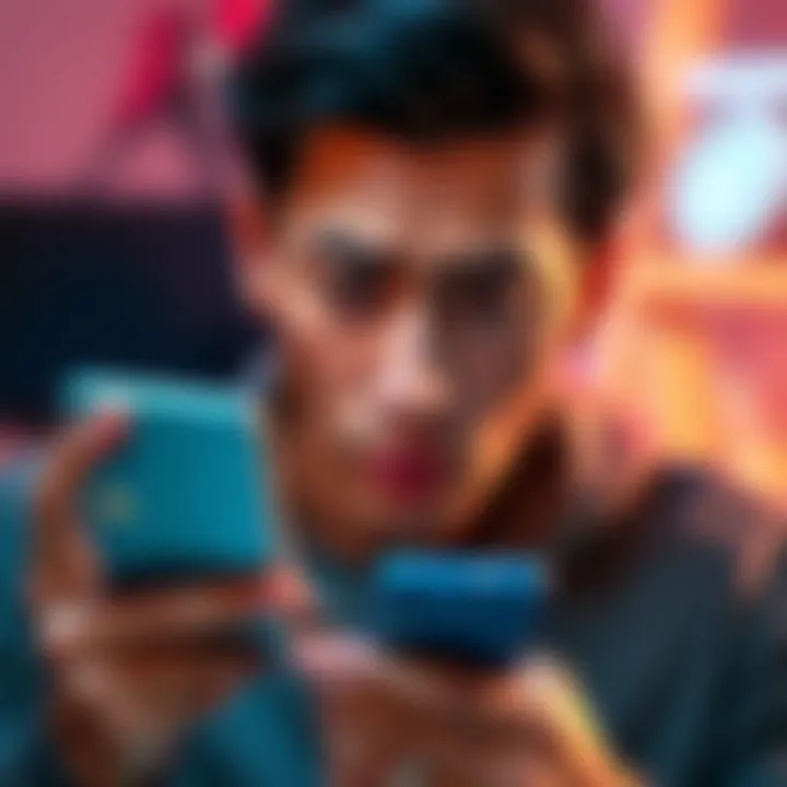 A person looking confused while holding a smartphone and a virtual card, showing concern about payment issues.