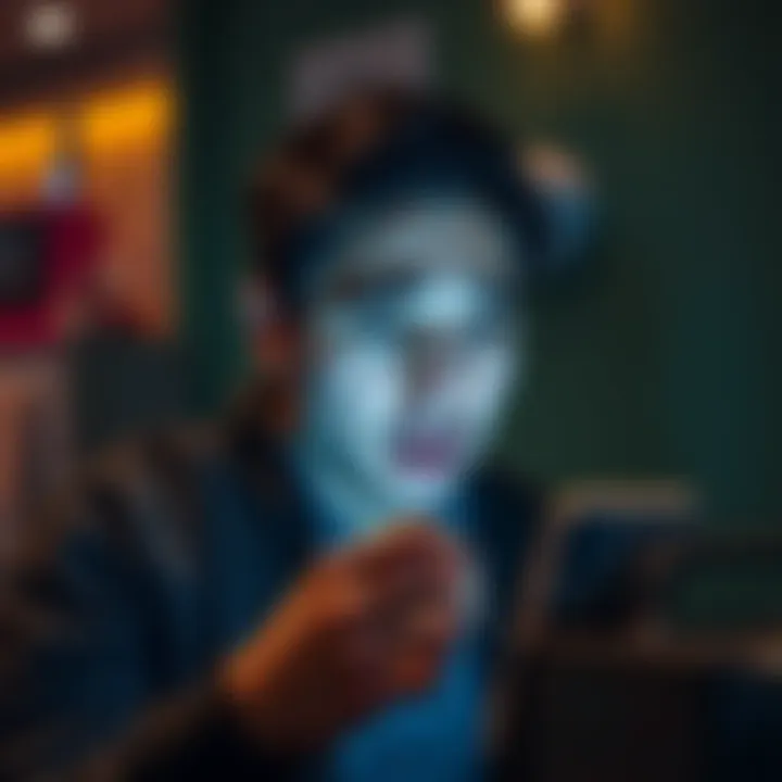 A person looking confused while trying to access their Revolut account on a smartphone, symbolizing user struggles with fintech apps.