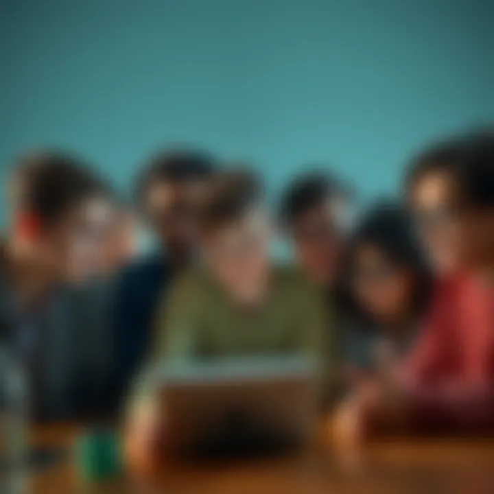 A group of young people engaged in a heated online discussion about FUD kids and back-to-5-cent kids, showing various reactions on their faces, emphasizing the tensions between these communities.