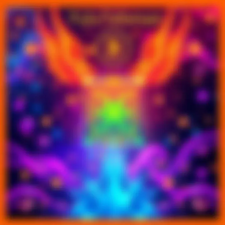 An artistic representation of FuluTalisman, showcasing vibrant colors and digital elements symbolizing innovation in NFTs on HACD with a backdrop of energy motifs.