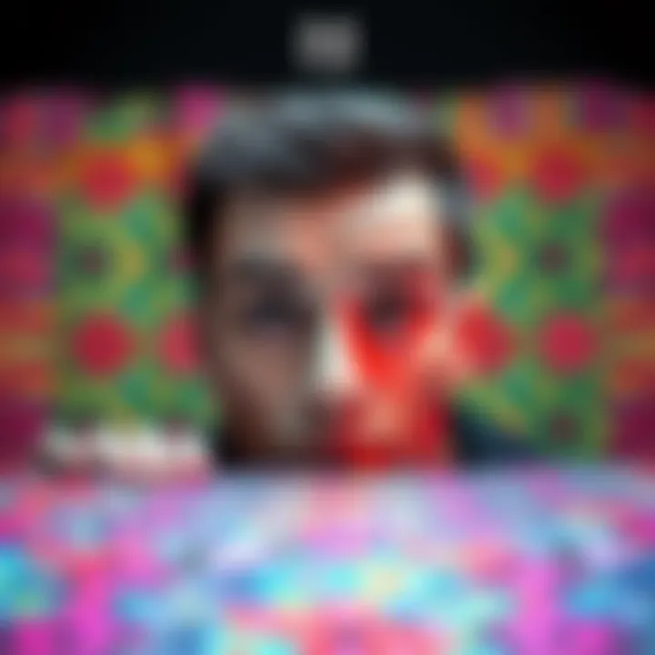 A confused beginner looks at a colorful, funky pattern on a surface, seeking answers from the community.