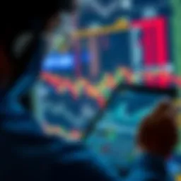 A person examining a fluctuating stock graph on a digital tablet, contemplating potential investments that could be the next big trend.