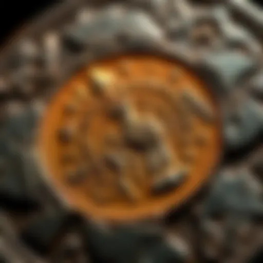 A close-up view of the GALERIUS coin, highlighting its intricate design and details related to Ancient Rome.