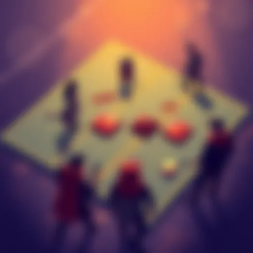 An illustration showing players moving game plots on a grid, with a fee displayed for moving plots in different directions. Some plots are marked with a cost of 10ab and 20 diamonds. Players appear en...