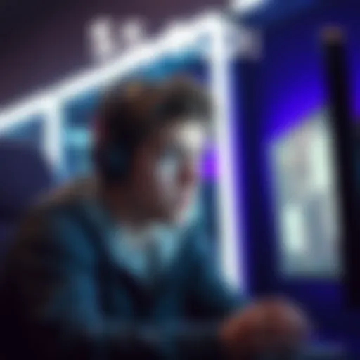 A gamer shows concern while staring at a computer screen, reflecting on a recent loss of money in a game.