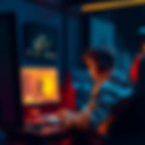 A gamer sits in front of a computer, contemplating their decision between playing Counter-Strike and investing in Bitcoin.