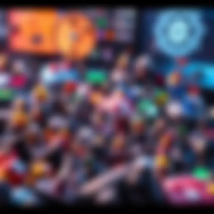 A visual representation of different gaming assets unable to connect, symbolizing the lack of NFT interoperability in gaming. Icons of various game characters and items scatter across the image, highl...