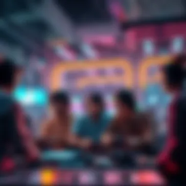 A group of gamers engaged in a lively discussion about their favorite games, sharing experiences and strategies.