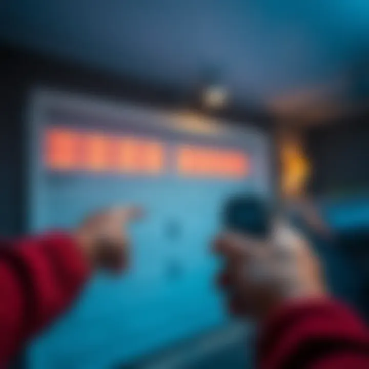 A person pointing a remote at a Chamberlin Lift Master garage door that won't close