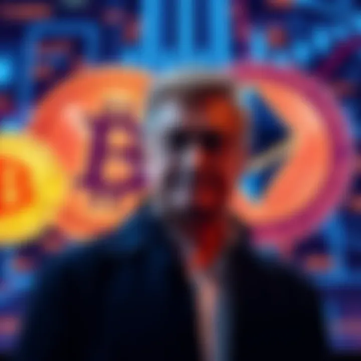 Garret Jin, a Trump insider, stands in front of a graphic showing Bitcoin and Ethereum symbols with dollar signs, representing a $1 billion sale.