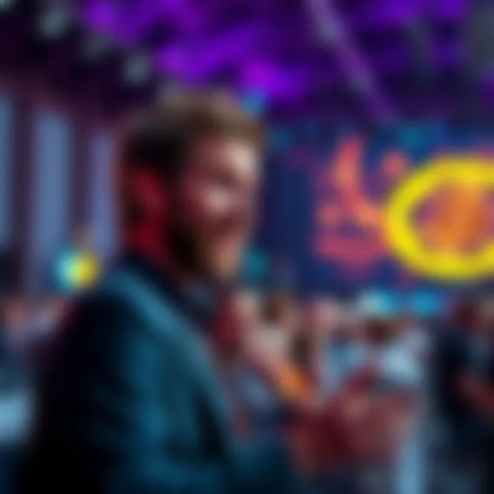 Gavin Wood discussing his proposal to eliminate staking rewards at a cryptocurrency event