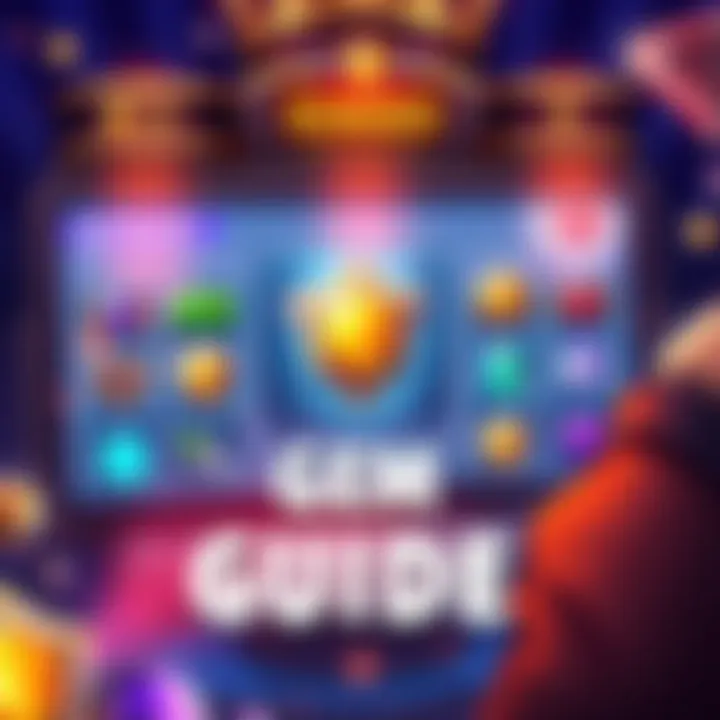 Illustration of a player selecting gem packs in a gaming interface, focusing on strategies to maximize rewards.
