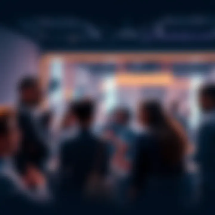 A group of people engaging in a lively discussion about Ethereum in a community setting.