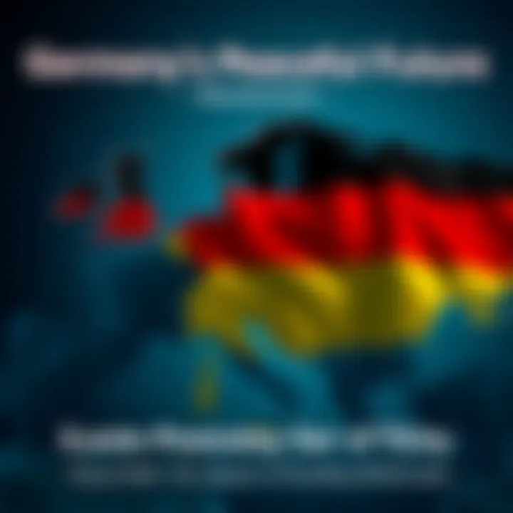 Germany's Peaceful Future A map of Europe showing a thriving Germany and its strong relationships with neighboring countries, symbolizing soft power and diplomacy.