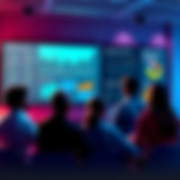 A group of people discussing the GetMonero.org roadmap with charts and graphs on a screen