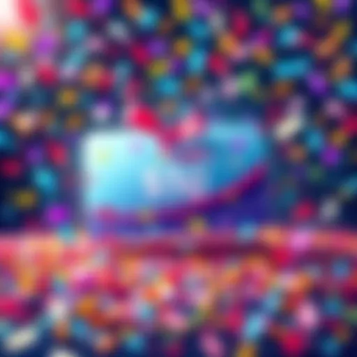 A colorful illustration of a $50 gift card surrounded by confetti, symbolizing a superdraw event.