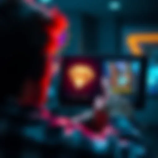 A gamer looks at their screen showing a shiny diamond and an increased inventory after watching an ad.