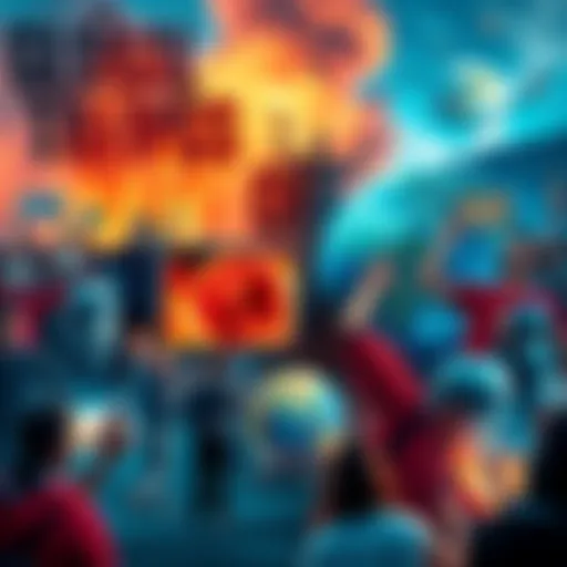 A collage of key events from 2023 including protests, technology advancements, and climate initiatives