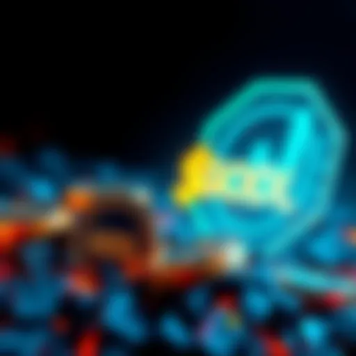 A visual representation of the $GODL cryptocurrency concept featuring digital tokens, Solana logo, and mining graphics.