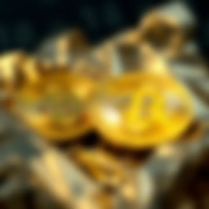 Gold and Bitcoin Comparison A visual showing a gold bar next to a Bitcoin symbol, representing the rise of gold and Bitcoin's potential growth in investment.