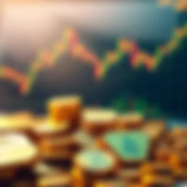 Gold Investment Options A collection of gold coins and bars with a stock market chart in the background, representing gold investment strategies for beginners in 2026.