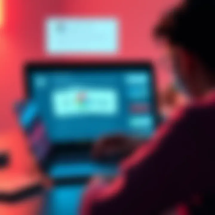 A person looks frustrated while trying to purchase a Google Gift Card online on a laptop, with various error messages displayed on the screen.