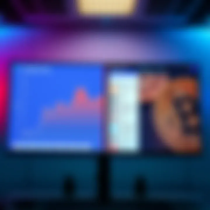 A split-screen showing a graph of Google Trends search interest for crypto on one side and a quiet Crypto Twitter feed on the other, illustrating contrasting engagement levels.