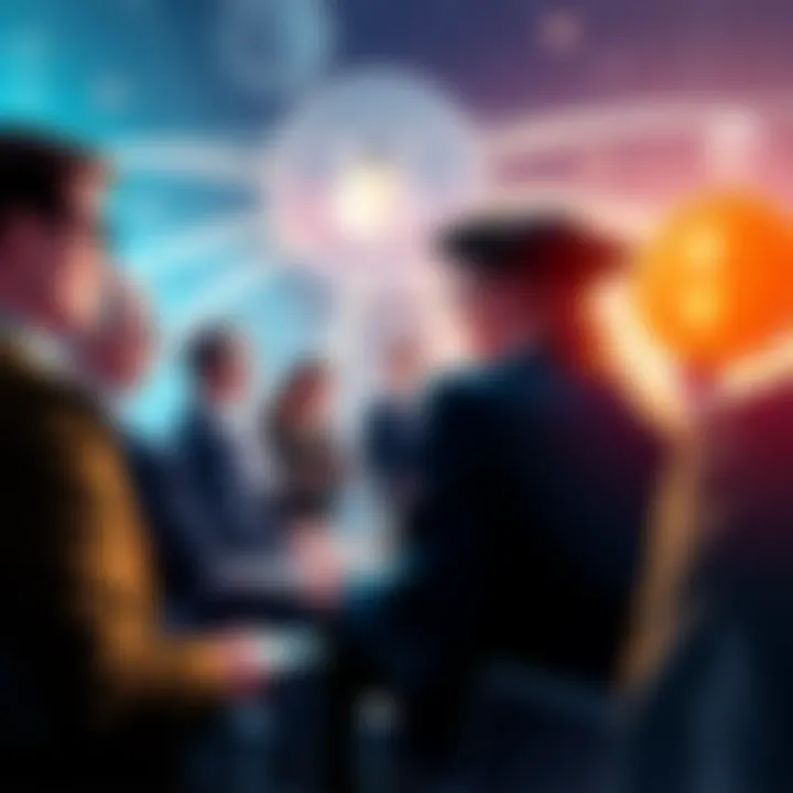 A group of officials discussing cryptocurrency regulations with a focus on Monero, highlighting the clash between privacy and government oversight.