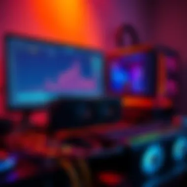 Mining setup with GPU A mining setup featuring an RTX 3060 GPU connected to a computer, displaying monitor statistics of mining profitability