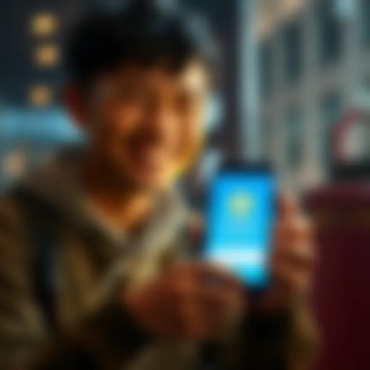 User expresses gratitude to Nexo team A happy user smiles, holding a smartphone showing a successful recovery message for LINK coins