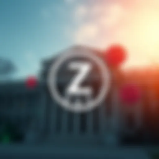 Grayscale seeks ETF for Zcash Grayscale logo with Zcash symbols and SEC building in the background
