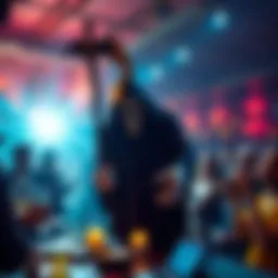 The Grim Reaper crashes a lively party, symbolizing the decline of fiat currency while guests celebrate unaware.